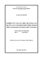 Nghiên cứu tái   cấu trúc để nâng cao độ tin cậy lưới điện phân phối TP Cam Ranh   giai đoạn đến năm 2020