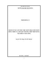 Khảo sát sự làm việc chịu xoắn hoặc kéo xoắn đồng thời của liên kết nối ống thép tròn dùng mặt bích và bu lông