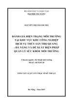 Đánh giá hiện trạng môi trường tại khu vực khu công nghiệp dịch vụ thủy sản thọ quang   đà nẵng và đề xuất biện pháp quản lý sức khỏe môi trường