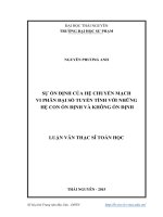 Sự ổn định của hệ chuyển mạch vi phân đại số tuyến tính với những hệ con ổn định và không ổn định (Luận văn thạc sĩ)