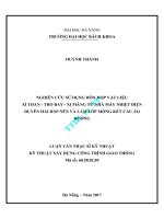 Nghiên cứu sử dụng hỗn hợp vật liệu xỉ than   tro bay   xi măng từ nhà máy nhiệt điện duyên hải đắp nền và làm lớp móng kết cấu áo đường