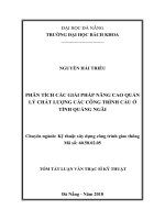 Phân tích các giải pháp nâng cao quản lý chất lượng các công trình cầu ở tỉnh quảng ngãi