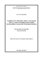 Nghiên cứu phương thức vận hành tối ưu cho lưới điện phân phối thành phố cam ranh