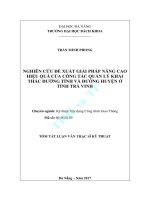 Nghiên cứu đề xuất giải pháp nâng cao hiệu quả của công tác   quản lý khai thác đường tỉnh và đường huyện trên địa bàn tỉnh Trà   Vinh