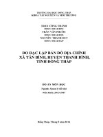 ĐO ĐẠC LẬP BẢN ĐỒ ĐỊA CHÍNH  XÃ TÂN BÌNH, HUYỆN THANH BÌNH, TỈNH ĐỒNG THÁP