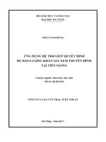 Ứng dụng hệ trợ giúp quyết định dự báo lượng khán giả xem truyền hình tại tiền giang