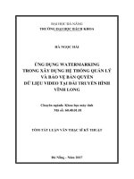 Ứng dụng watermarking trong xây dựng hệ thống quản lý và bảo vệ bản quyền dữ liệu video tại đài truyền hình vĩnh long
