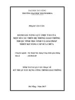 Đánh giá năng lực chịu tải của một số cầu trên hệ thống giao thông thuộc tỉnh trà vinh và giải pháp thiết kế nâng cấp sửa chữa