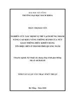 Nghiên cứu xác định vị trí vạch dừng nhằm nâng cao khả năng thông hành của nút giao thông điều khiển bằng tín hiệu đèn ở thành phố quảng ngãi