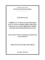 Nghiên cứu xây dựng các giải pháp an toàn lao động trong thi công xây dựng công trình giao thông