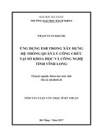 Ứng dụng ESB trong xây dựng hệ thống quản lý công chức tại sở khoa học và công nghệ tỉnh vĩnh long