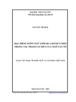 Đặc điểm ngôn ngữ giới qua hành vi hỏi trong tác phẩm Tắt đèn của Ngô Tất Tố (Luận văn thạc sĩ)