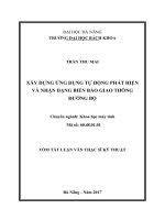 Xây dựng ứng dụng tự động phát triển và nhận dạng biển báo giao thông đường bộ