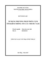 Áp dụng phương pháp phân cụm tìm kiếm thông tin cây thuốc nam