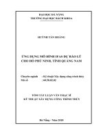 Ứng dụng mô hình IFAS dự báo lũ cho hồ phú ninh, tỉnh quảng nam