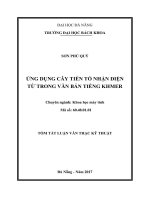 Ứng dụng cây tiền tố nhận diện từ trong văn bản tiếng khmer
