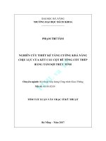 Nghiên cứu thiết kế tăng cường khả năng chịu lực của kết cấu cột bê tông cốt thép bằng tấm sợi thủy tinh