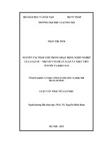 Nguyên tắc pháp chế trong hoạt động nghề nghiệp của luật sư   một số vấn đề lý luận và thực tiễn ở nước ta hiện nay  