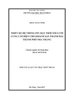 Thiết kế hệ thống pin mặt trời nối lưới cung cấp điện