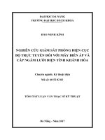 Nghiên cứu giám sát phóng điện cục bộ trực tuyến đối   với MBA và cáp ngầm trên lưới điện tỉnh Khánh Hòa