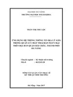 Ứng dụng hệ thống thông tin địa lý (GIS) trong quản lý chất thải rắn nguy hại trên địa bàn quận hải châu, thành phố đà nẵng
