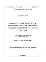 Luật tiếp cận thông tin một số nước   những kinh nghiệm kế thừa, phát triển, hoàn thiện pháp luật tiếp cận thông tin ở việt nam  
