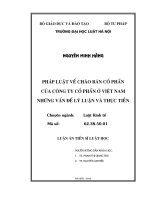 Pháp luật về chào bán cổ phần của công ty cổ phần ở việt nam những vấn đề lý luận và thực tiễn  