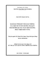 Đảm bảo tính kết nối giao thông của một số tuyến đường ngoại ô thành phố quảng ngãi theo hướng phát triển bền vững