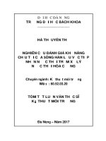 Nghiên cứu đánh giá khả năng chịu tải của sông hàn lưu vực tiếp nhận nước thải trạm xử lý nước thải hòa cường