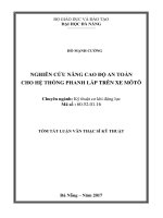 Nghiên cứu nâng cao độ an toàn cho hệ thống phanh lắp trên xem môtô
