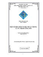 MỘT số BIỆN PHÁP NGHỆ THUẬT TRONG CA từ TRỊNH CÔNG sơn 