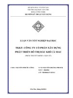 LUẬN văn xây DỰNG dân DỤNG THIẾT kế kỹ THUẬT CÔNG TY cổ PHẦN xây DỰNG PHÁT TRIỂN đô THỊ dầu KHÍ cà MAU 