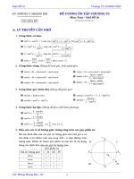 Đề cương ôn tập cung và góc lượng giác, công thức lượng giác – phùng hoàng em 