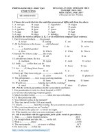 Đề  đa HSG anh 7 vĩnh tường 2010 2011 