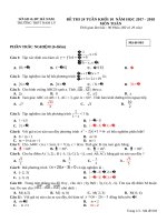 Đề thi 24 tuần toán 10 năm 2017 – 2018 trường THPT nam lý – hà nam 