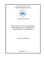 Phân tích các nhân tố ảnh hưởng đến nghèo đói của các hộ dân tại thị xã sông cầu, tỉnh phú yên 