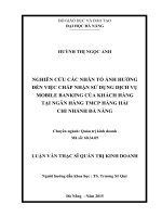 Nghiên cứu các nhân tố ảnh hưởng đến việc chấp nhận sử dụng dịch vụ mobile banking của khách hàng tại ngân hàng TMCP hàng hải chi nhánh đà nẵng