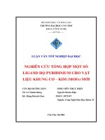 LUẬN văn CÔNG NGHỆ hóa NGHIÊN cứu TỔNG hợp một số LIGAND họ PYRIDINIUM CHO vật LIỆU KHUNG cơ – KIM (MOFs) mới 