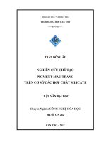 LUẬN văn CÔNG NGHỆ hóa NGHIÊN cứu CHẾ tạo PIGMENT màu TRẮNG TRÊN cơ sở các hợp CHẤT SILICATE 