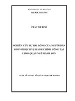 Nghiên cứu sự hài lòng của người dân đối với dịch vụ hành chính công tại ubnd quận ngũ hành sơn
