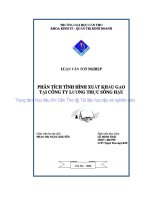 PHÂN TÍCH TÌNH HÌNH XUẤT KHẨU gạo tại CÔNG TY LƯƠNG THỰC SÔNG hậu 