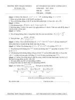 Đề thi KSCL toán 11 năm 2017 – 2018 trường thạch thành 1 – thanh hóa lần 2 