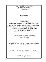 Mở rộng cho vay doanh nghiệp vừa và nhỏ tại ngân hàng TMCP ngoại thương việt nam – chi nhánh đắk lắk (vietcombank đăk lăk)