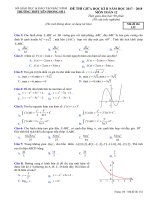 Đề thi giữa HK2 toán 12 năm 2017 – 2018 trường THPT yên phong số 1 – bắc ninh 