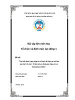 Tìm hiểu thực trạng công tác tổ chức  phục vụ nơi làm việc tại 1 tổ chức. Từ đó đưa ra đánh giá, nhận xét và hướng hoàn thiện