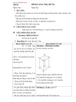 Giáo án Hình học 8 chương 4 bài 4: Hình lăng trụ đứng