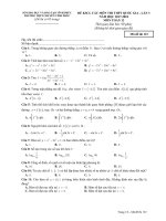Đề KSCL các môn thi THPT quốc gia 2018 môn toán trường chuyên vĩnh phúc lần 3 