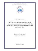 Điều tra hiện trạng nghề nuôi sò huyết (anadara granosa linnaeus, 1758) ở huyện an biên, tỉnh kiên giang và đề xuất giải pháp phát triển theo hướng bền vững 