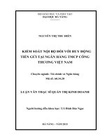 Kiểm soát nội bộ đối với huy động tiền gửi tại ngân hàng TMCP công thương việt nam