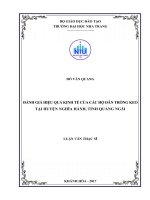 Đánh giá hiệu quả kinh tế của các hộ dân trồng keo tại huyện nghĩa hành, tỉnh quảng ngãi 